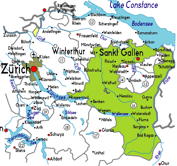 sankt gallen province carte